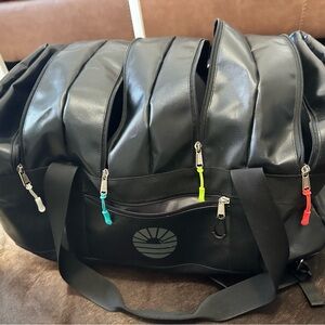 Black and White Duffel Bag with Sleek Design